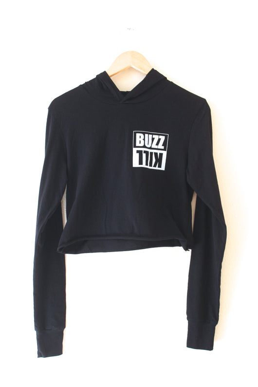 BuzzKill Black Cropped T-Shirt Hoodie
