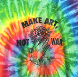Make Art, Not War Bright Rainbow Tie-Dye Graphic Unisex Tee