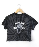 Make Art, Not War Black Tie-Dye Graphic Unisex Cropped Tee
