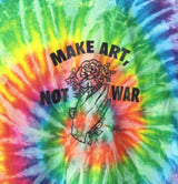 Make Art, Not War Bright Rainbow Tie-Dye Graphic Unisex Cropped Tee