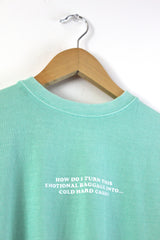 Emotional Baggage Graphic Mint Oversized Cropped Unisex Tee