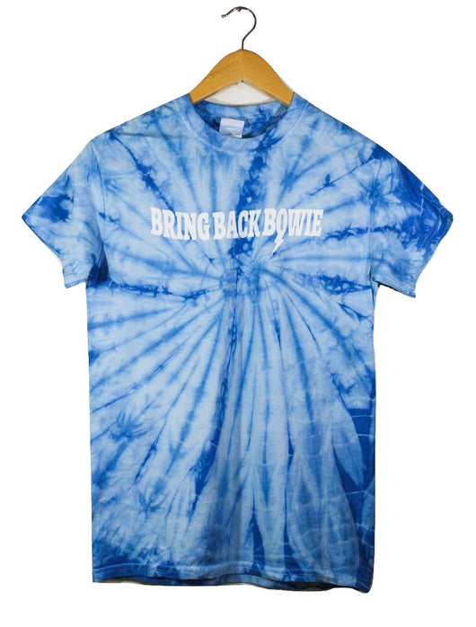 Bring Back Bowie Sky Blue Tie-Dye Graphic Unisex Tee