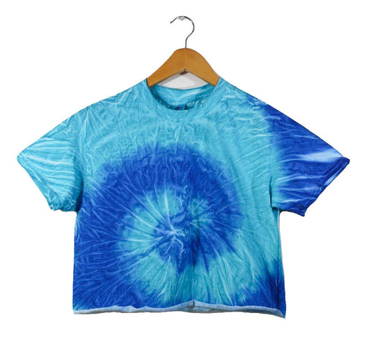 Forget Me Not Blue Tie-Dye Unisex Cropped Tee