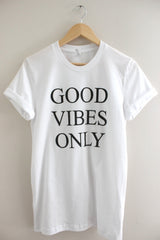 Good Vibes Only White Graphic Unisex Tee