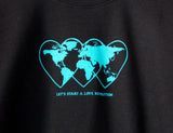 Love Revolution Black Graphic Cropped Unisex Crewneck Sweatshirt