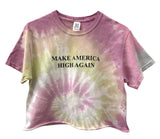 Make America High Again Pastel Wildflower Tie-Dye Graphic Unisex Crop Top