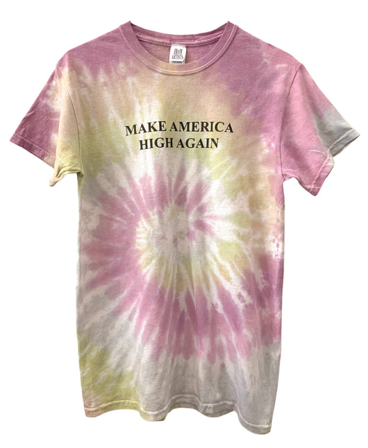 Make America High Again Pastel Wildflower Tie-Dye Graphic Unisex Tee