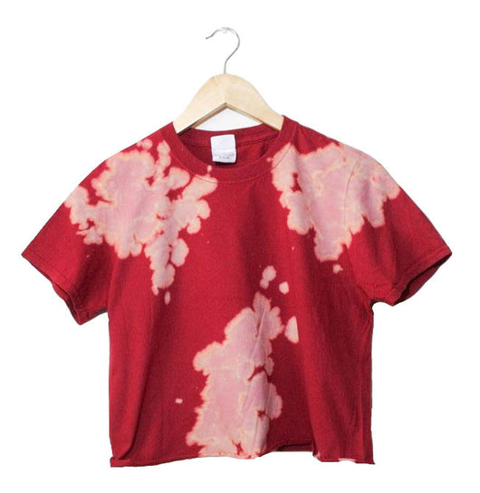 Red Bleach Out Cropped Unisex Tee