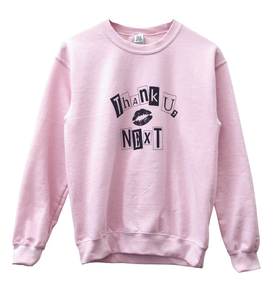 Thank U, Next Light Pink Graphic Crewneck Sweatshirt